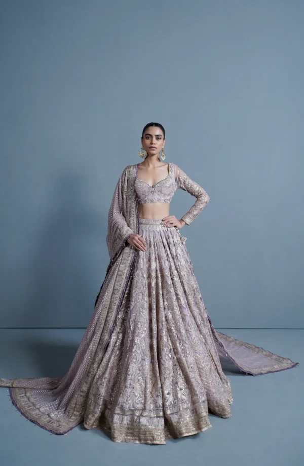 Lavender Haze Stunning Embroidered Lehenga By HSY - Image 5