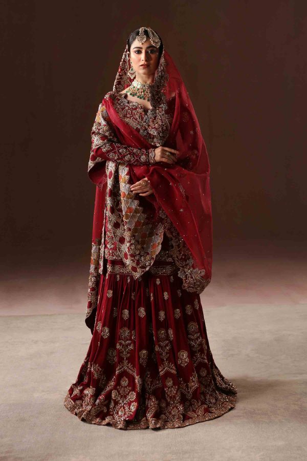 Classic Red Gharara Bridal (br-04-r) By Ammara Khan