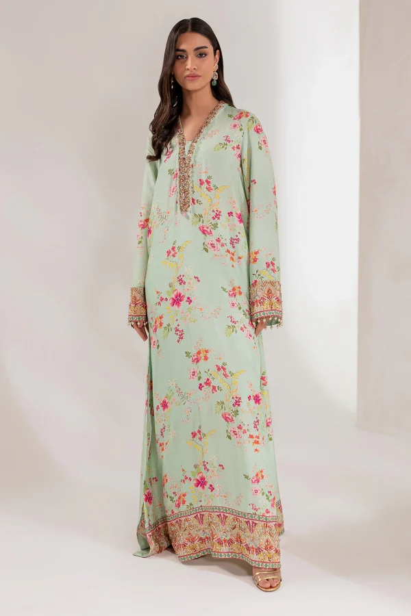 Mint Bloom Kaftan (d-17) By Ammara Khan