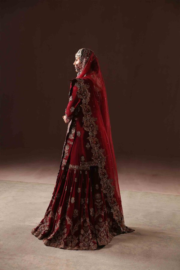 Classic Red Gharara Bridal (br-04-r) By Ammara Khan - Image 2