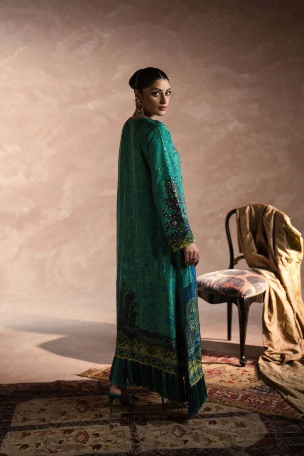 Peacock Garden Kaftan Set (d-01) By Ammara Khan - Image 4