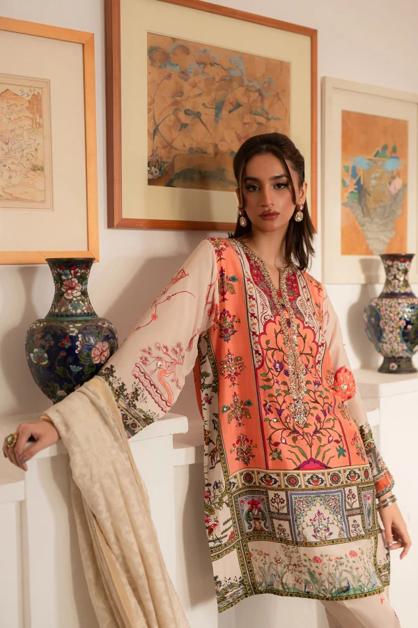 Modern Mughal Kurta Shalwar Set (d-02) By Ammara Khan - Image 6