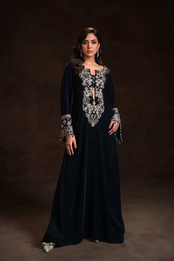 Statement Navy Kaftan (d-05) By Ammara Khan