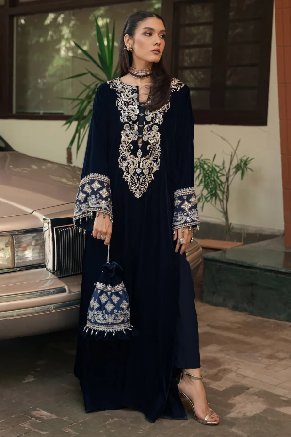 Statement Navy Kaftan (d-05) By Ammara Khan - Image 8
