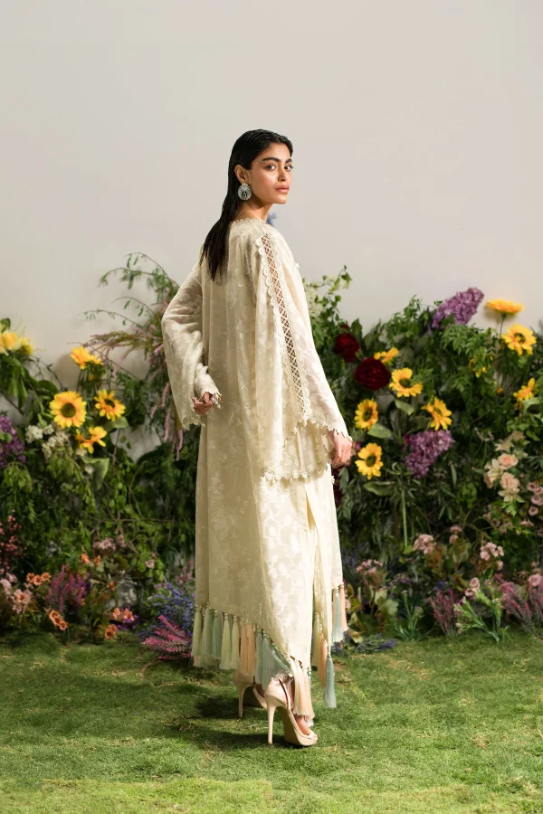 Rainbow Cream Kaftan (d-04) By Ammara Khan - Image 3