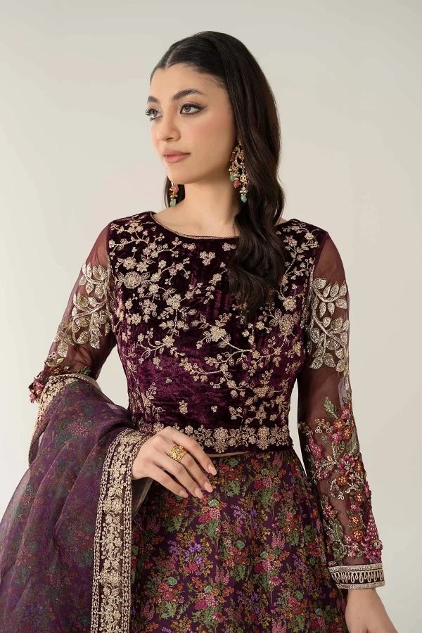 3 Piece Embroidered Velvet Suit SF W24 50 By Maria B