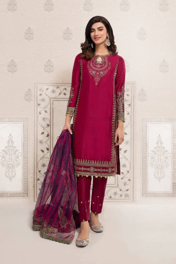 3 Piece Embroidered Suit SF EF22 07R1 By Maria B