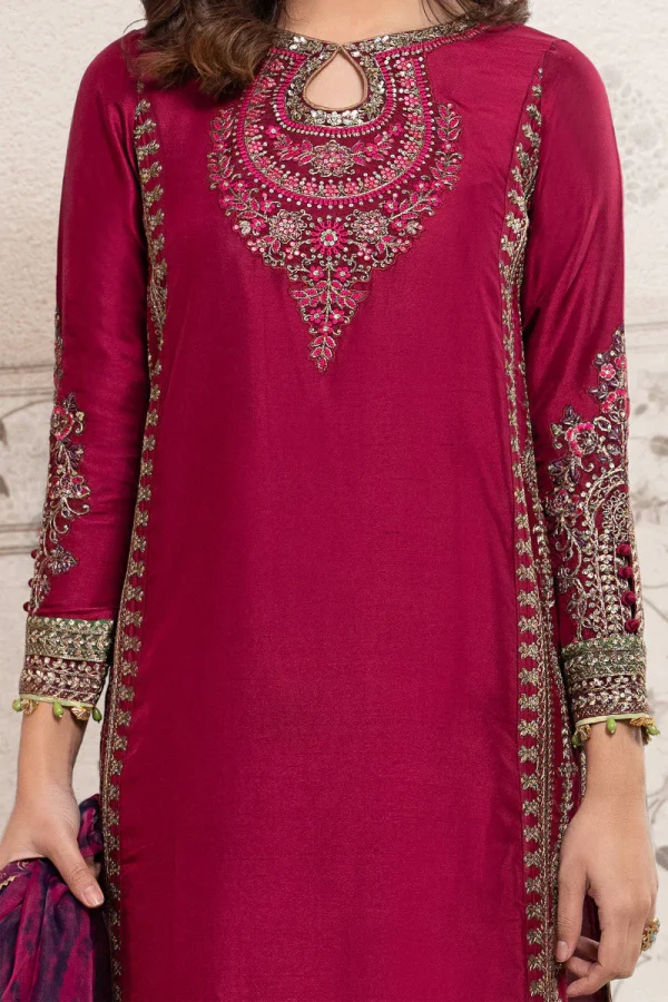 3 Piece Embroidered Suit SF EF22 07R1 By Maria B - Image 4