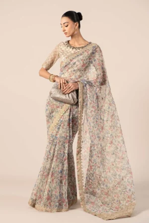 3 Piece Embroidered Organza Suit SF EF25 08 By Maria B