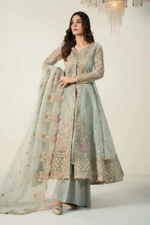 3 Piece Embroidered Organza Suit SF W24 01 By Maria B