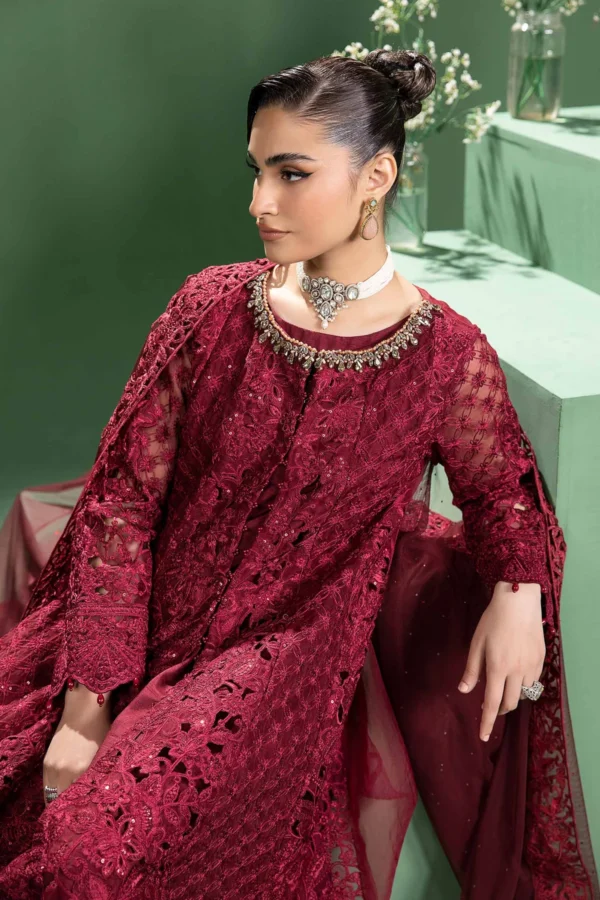 3 Piece Embroidered Organza Suit SF W24 46 By Maria B - Image 7