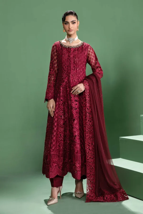 3 Piece Embroidered Organza Suit SF W24 46 By Maria B
