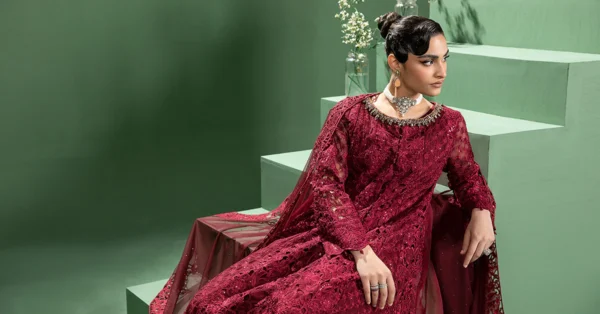 3 Piece Embroidered Organza Suit SF W24 46 By Maria B - Image 2