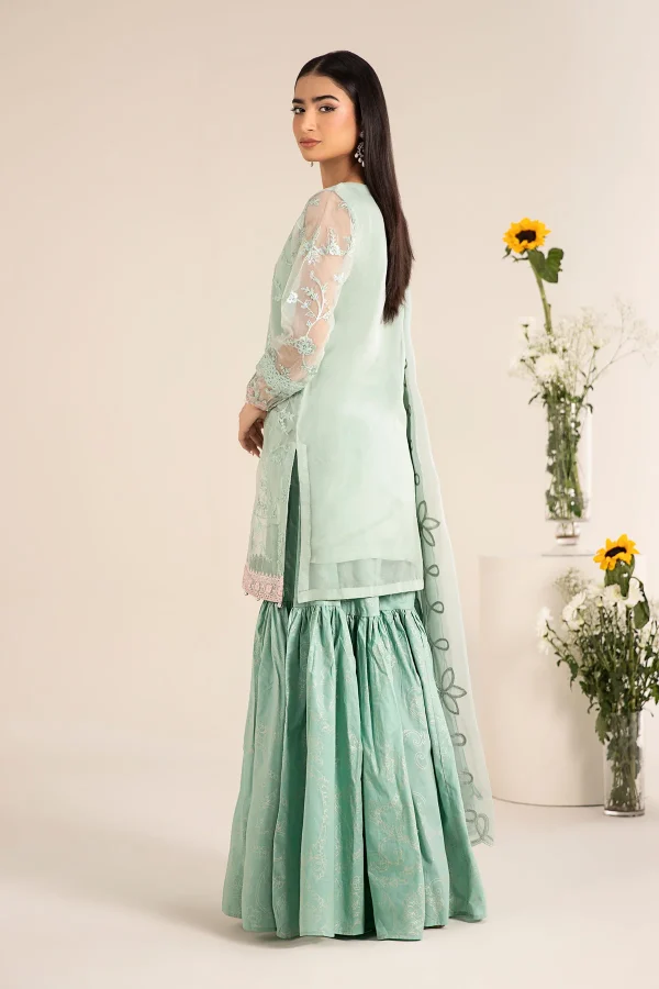 3 Piece Embroidered Cotton Silk Suit  DW EF2517 - Image 3