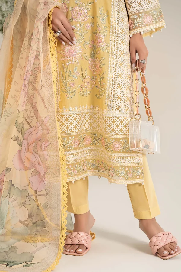 3 Piece Embroidered Dobby Lawn Suit  DW EF25 151 - Image 5