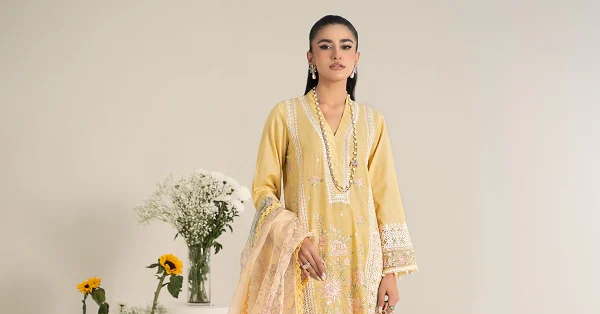3 Piece Embroidered Dobby Lawn Suit  DW EF25 151 - Image 2