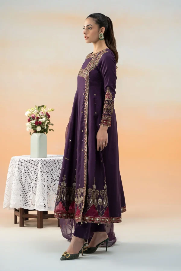 3 Piece Embroidered Dobby Lawn Suit  DW EF25 40 - Image 3