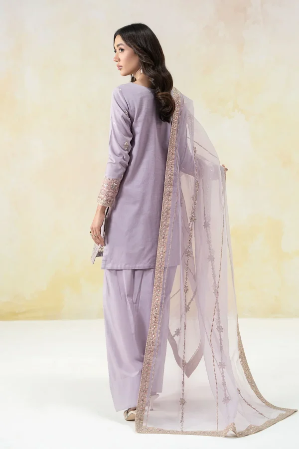 3 Piece Embroidered Dobby Lawn Suit  DW EF25 58 - Image 3