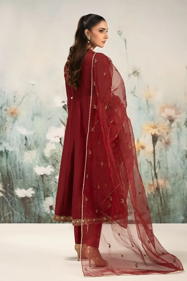 3 Piece Embroidered Dobby Lawn Suit  DW EF25 40 - Image 3