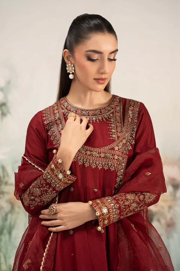 3 Piece Embroidered Dobby Lawn Suit  DW EF25 40 - Image 7